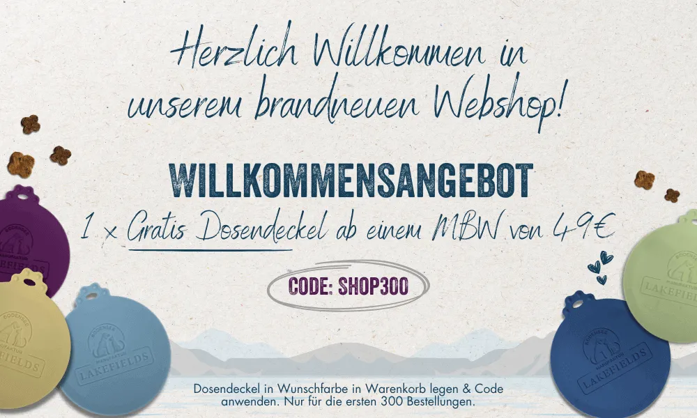 Banner 1 x gratis Dosendeckel ab einem MBW von 49€ für die ersten 300 Bestellungen.